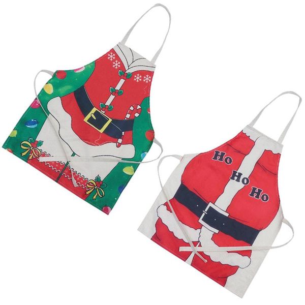 

aprons 2 pcs christmas pinafore cartoon printed children sleeveless apron