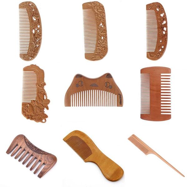 

hair brushes natural wooden brush comb head massager portable bath, Silver