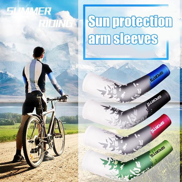 

elbow & knee pads ly men cooling arm sleeves cover cycling run fishing uv sun protection outdoor, Black;gray