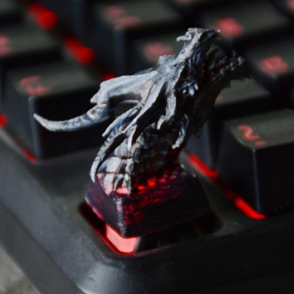 

keyboards oduin painting resin keycaps for cherry switch mechanical keyboard the elder scrolls diy gaming red black brown color