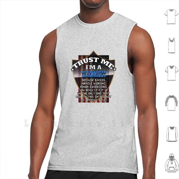 

trust me im a pharmacist tank vest sleeveless funny, White;black