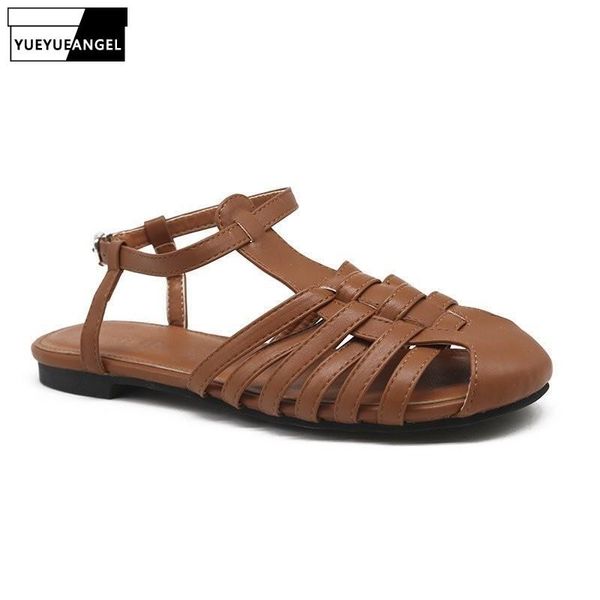 

sandals vintage summer 2021 korean style classic flat fashion harajuku non-slip concise outdoor elegant casual womens shoes, Black