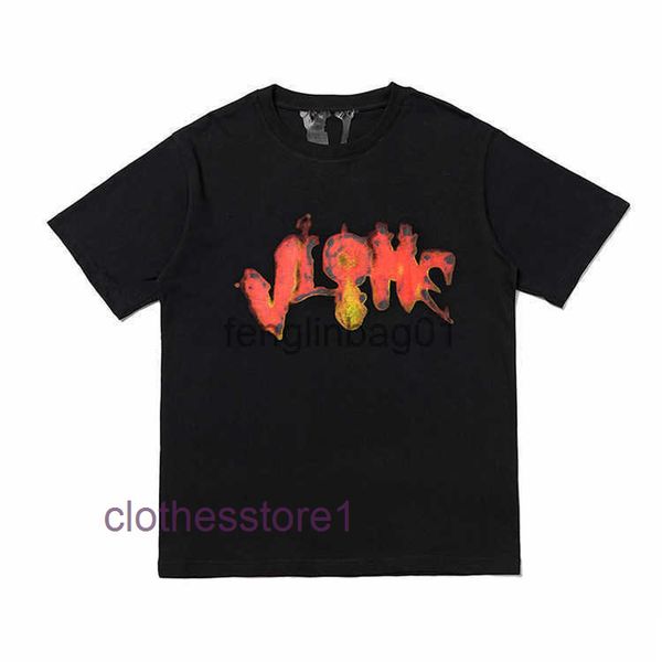 

designer v t-shirt vs fujiwara harajuku short sleeve mansheng pumpkin flame print high street hip hop men's and women's, White;black