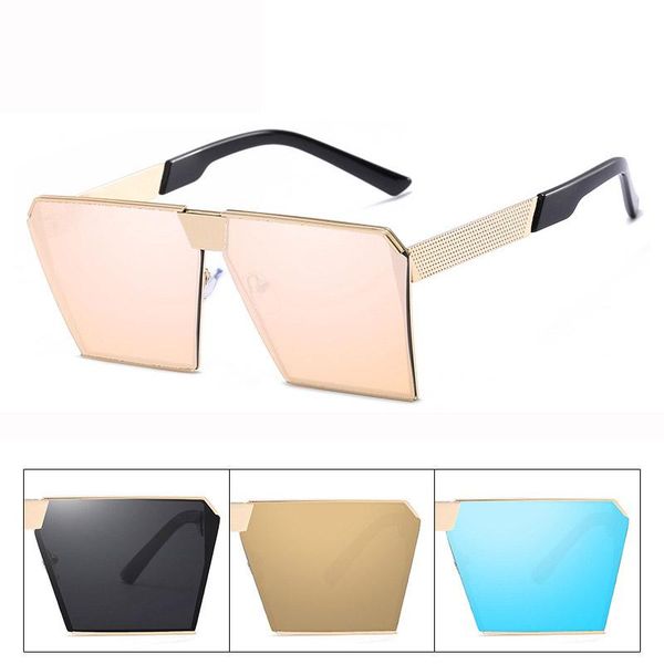 

sunglasses oversized women big frame square sun glasses mirror men brand designer personality gradient shades outdoor eyewear, White;black
