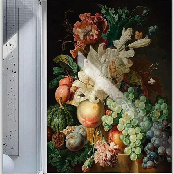 

wallpapers drop custom wallpaper european classical oil painting floral living room background papel de parede wall paper