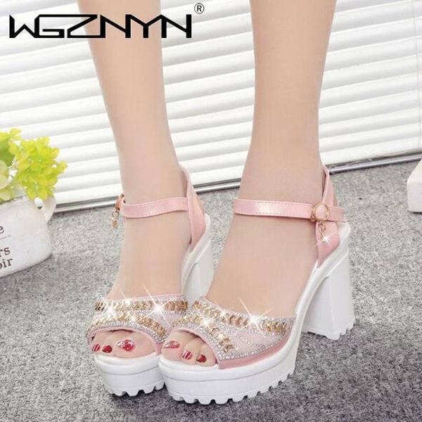 

designer 2021 new fashion women's sandals summer diamond fish mouth muffin platform high heels casual slippers womens shoes, Black