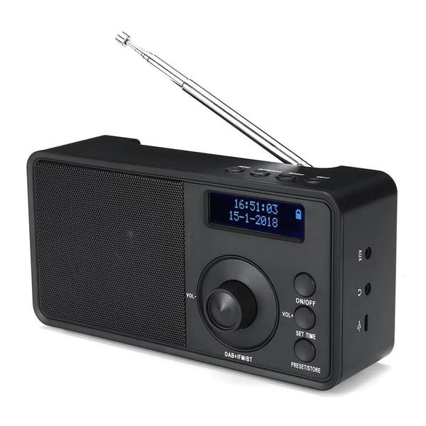 

portable dab + digital radio wireless bluetooth stereo speaker lcd display outdoor headset support alarm clock fm aux