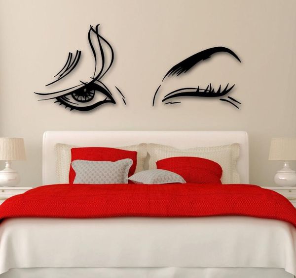 

wall stickers selling pretty female eyes sticker decal for bedroom art decoration removable mural y-384