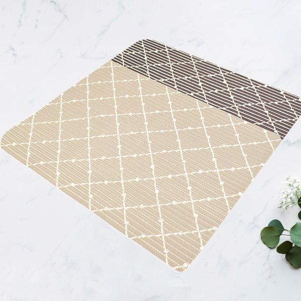 

1pc waterproof non-slip pet placemat cat litter pad feeding mat pet floor mat (beige)