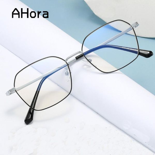 

fashion sunglasses frames ahora square glasses frame polygon eyeglasses optical spectacle goggles women&men eyewear 2021 trend, Black