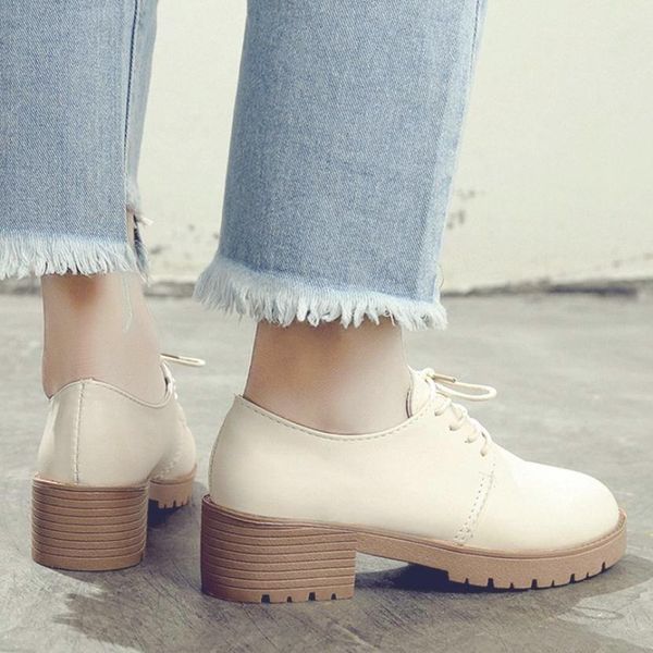 

autumn women platform shoes woman pu leather flats lace up footwear female flat oxford shoes for women aa-538
