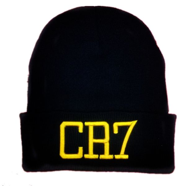 

new luo cr7 three-dimensional embroidered men's women's outdoor warm wool knitted cold hat autumn and winter beanies, Blue;gray