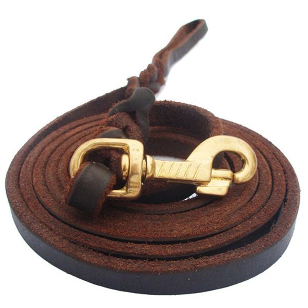 

dog collars & leashes 4 foot leather leash, brown long 4ft quality leads