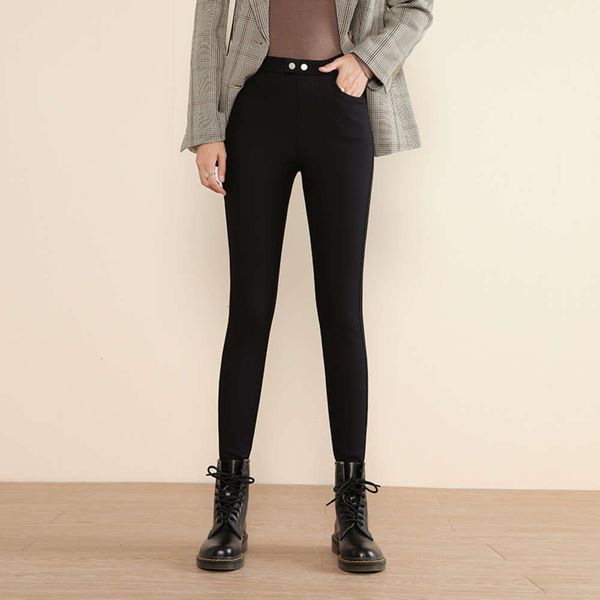 

thickened vc cotton versatile wear spring and autumn winter black small feet 2020 new high waist slim magic pants leggings, Black;white