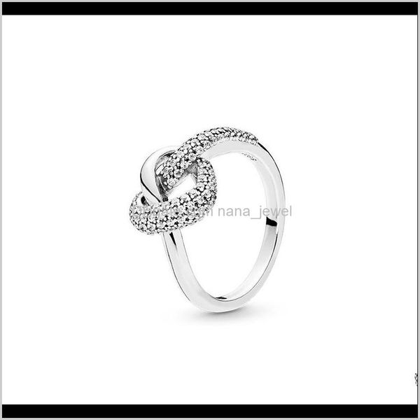

new arrival knotted heart ring original box for pandora 925 sterling silver cz diamond women wedding gift jewelry rings sets pe7ap yjkbm, Slivery;golden