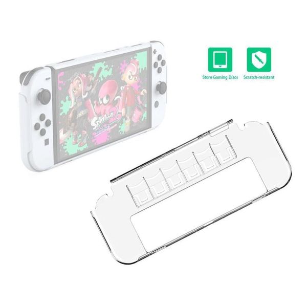 

game controllers & joysticks for switch oled integrated protective case shockproof hard shell cover skin guard card slots tempered