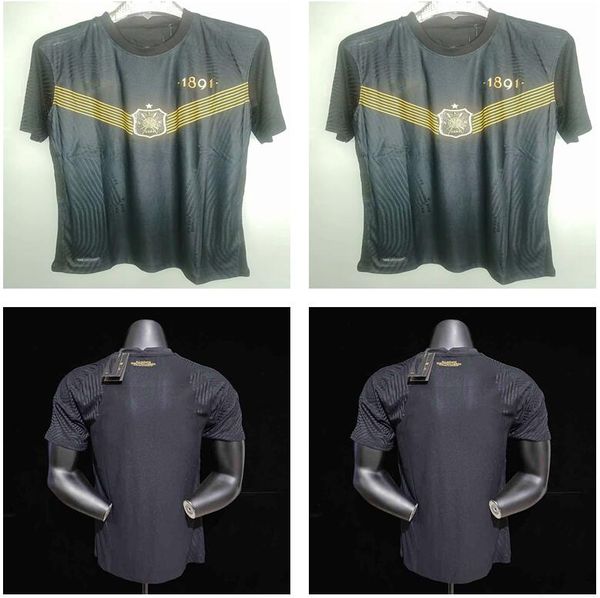 

player version 2021 21 22 aik fotboll soccer jersey 130 years men's shirt black golden, Black;yellow