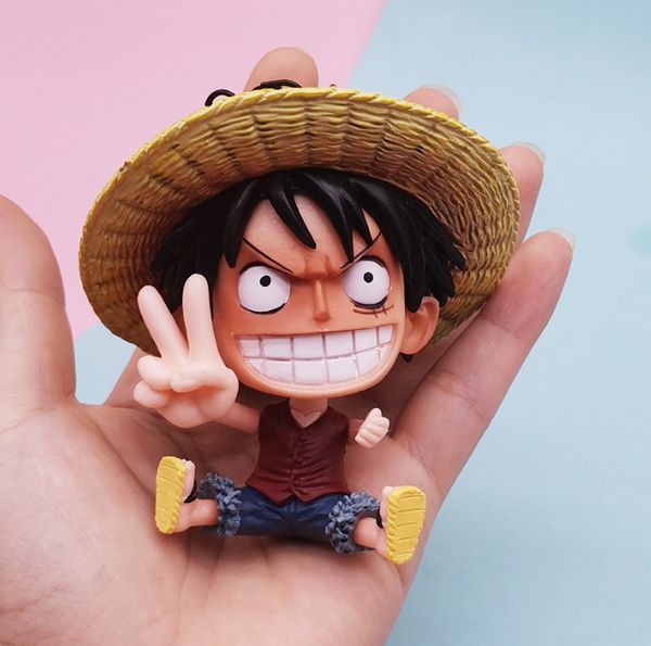 Create Anime One Piece Schlüsselanhänger Anhänger Cartoon Luffy Soron Ace Garage Kit Schlüsselanhänger Fan Collection Memorial Bestes Geschenk Schlüsselanhänger L0226