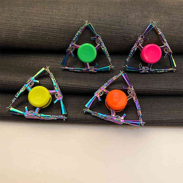 

finger toys ak47 tip candy color cover triangular metal decompression