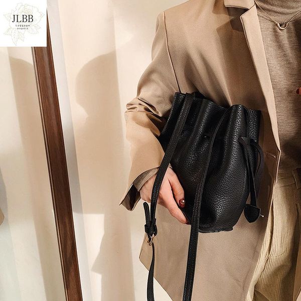 

cross body vintage drawstring bucket bag crossbody bags for women designer soft pu leather womens handbag shoulder purses