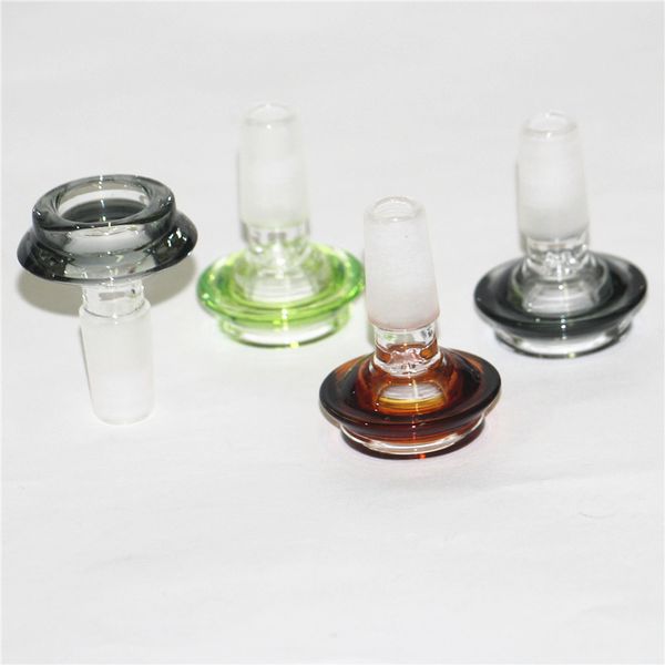 Bondos de vidro corrediça tigelas para fumar 10mm 14mm 18mm masculino cor fêmea espessura pyrex vidro de vidro de queimador tubulações de água tubulações Dab Rigs Quartz Banger Carb Caps