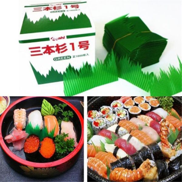 

decorative flowers & wreaths green leaf japanese food sushi decoration leaves grass creative plastic sashimi decor tools