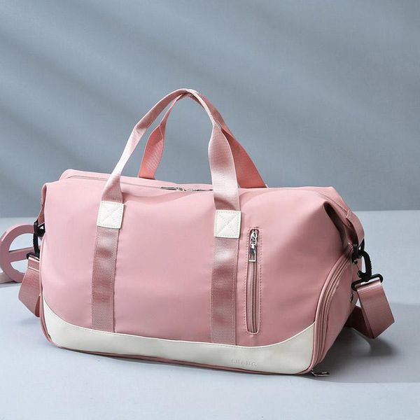 

duffel bags fashion women travel bag yoga sports gym waterproof oxford shoulder handbag ladies casual large capacity luggage