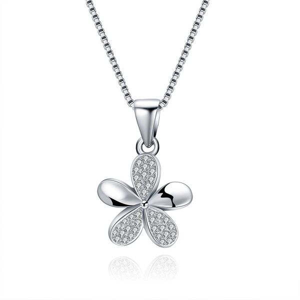 ZEMIOR 925 Sterling Silber Klee Frau Halskette Mode Boutique Edlen Schmuck für Freundin Valentinstag Geschenk 2021 Neue Q0531