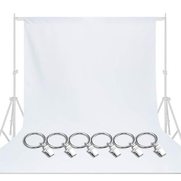 

webcams 6x9 ft white backdrop,white po backdrop for pography,background pography, video, studio,with 6 metal clips