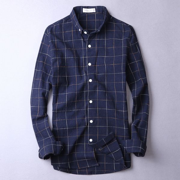 

2021 new primavera outono tendncia masculina marca algodo e linho camisas para homem moda de manga comprida xadrez camisa zuub, White