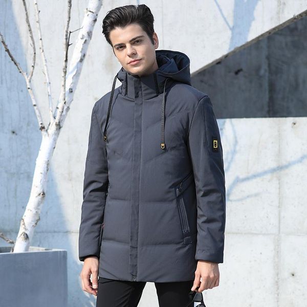 

men's down & parkas winter warm cotton coat long collar coatmen's section jacket1, Black