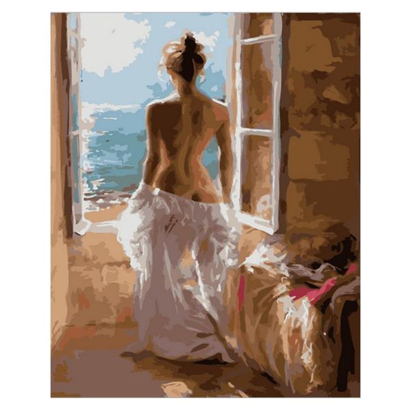 

paintings bath girl picture home decoration no frame nude woman painting by numbers hand paint drawing on canvas room 2021