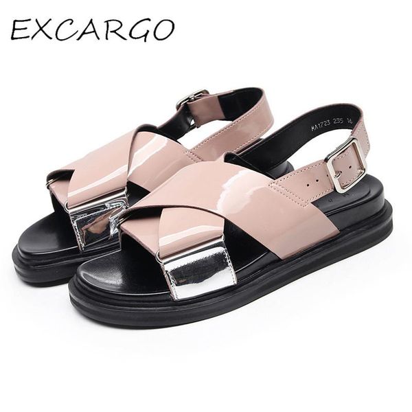 

dress shoes women casual sandals genuine leather solid buckle 2021 summer fashion gladiator rubber for 34-40, Black