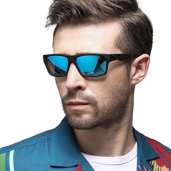 

fashion sunglasses frames mens polarized rectangle driver shades, Black