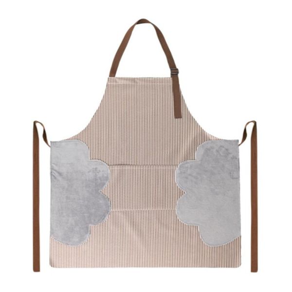 

1 set hand wiping apron waterproof and oil-proof japanese stripes female cute fashion waist kitchen smock