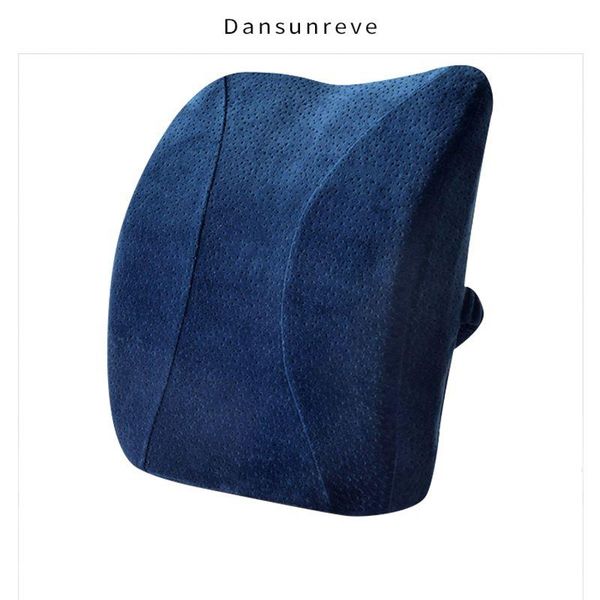 

pillow dansunreve velvet memory foam lumbar back support cushion massage waist car seat for office auto chair