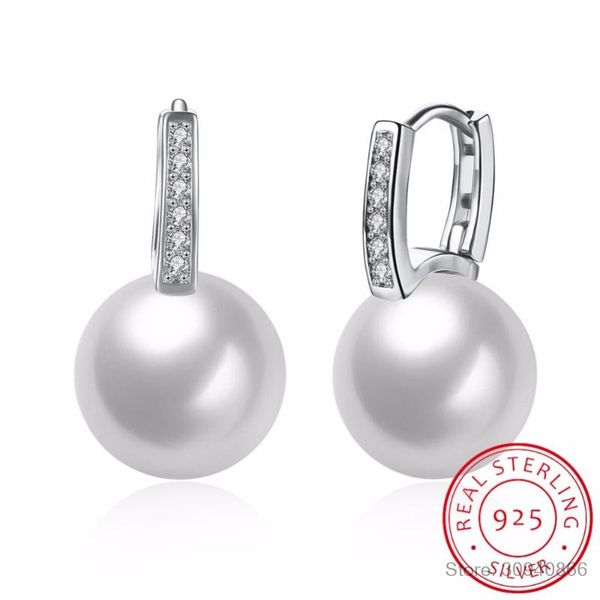 

hoop & huggie sterling silver jewelry earrings 925 crystal pearl brincos pendientes de plata, Golden;silver