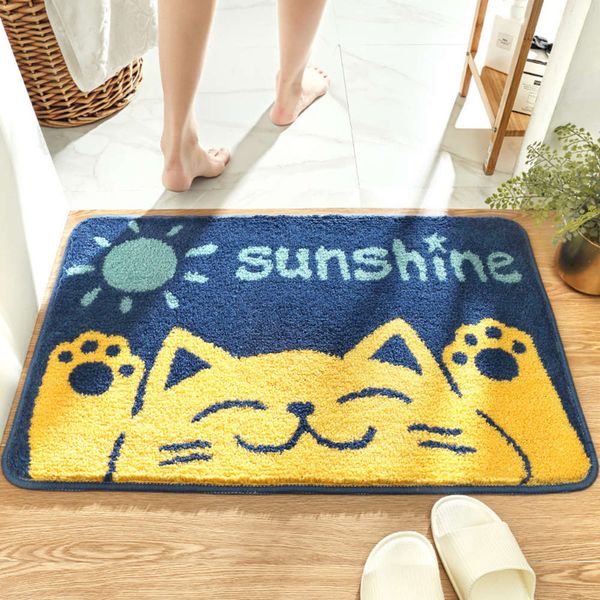 

new cartoon flocking toilet door mat carpet household toilet bathroom anti slip absorbent door mat
