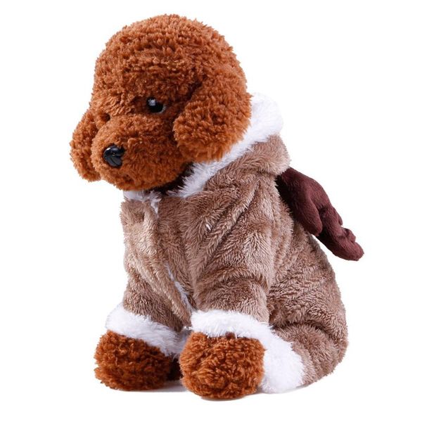 

dog apparel puoupuou winter thicken pet clothes cute solid christmas hoodie for small dogs puppy outfit xs-2xl