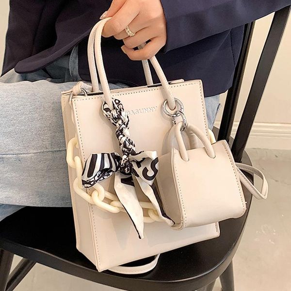 

evening bags chain scarves design luxury tote 2021 trend brand shoulder for women pu leather crossbody handbag with small purses