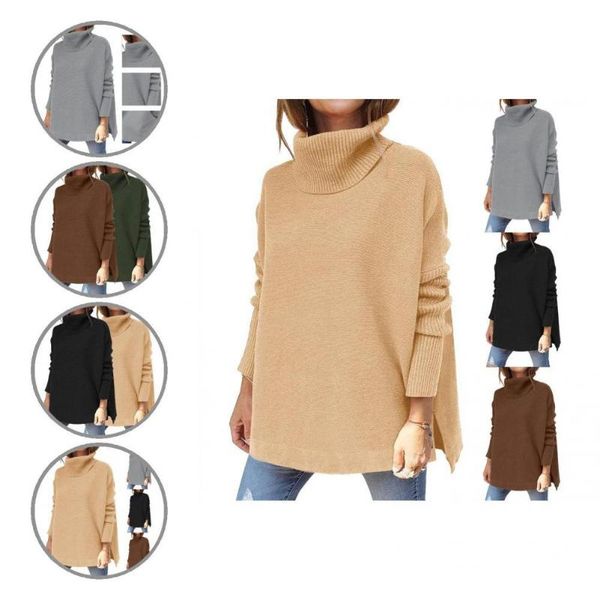 

women's sweaters fashion skin-touch thick batwing sleeve split hem pullover sweater for daily wear winter, White;black