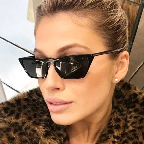 

sunglasses narrow square cat ladies cute black desidner shades for women vintgae retro glasses men eyewear, White;black