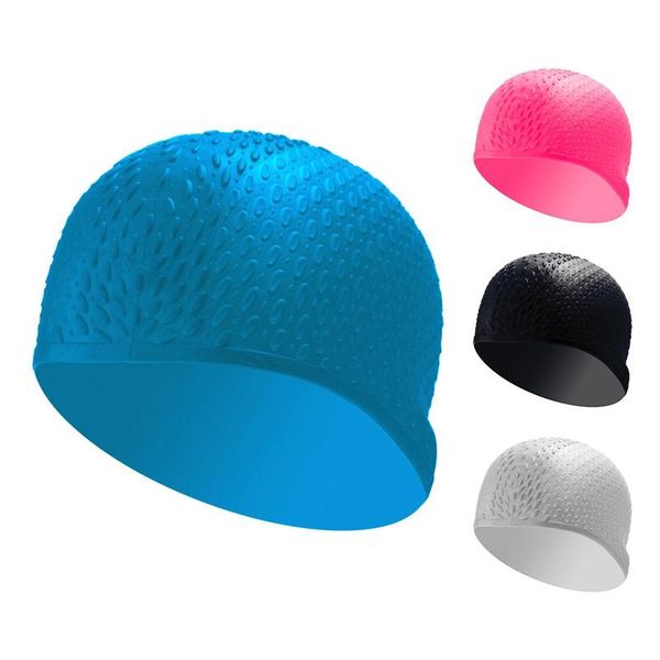 

swimming caps silicone waterproof protect ears long hair sports swim pool hat cap size for men & women