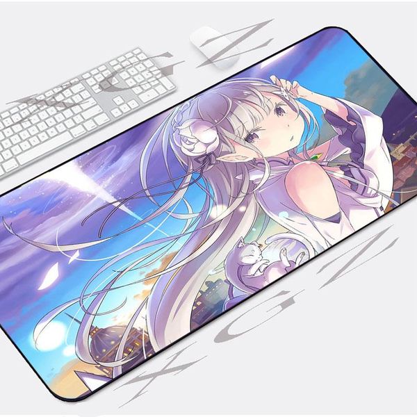 

mouse pads & wrist rests xgz game player large pad black lockedge anime purple girl custom computer keyboard table mat rubber non-slip coast