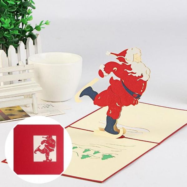 

greeting cards multicolor novelty interesting fun christmas card bright-colored blessing 3d for friends
