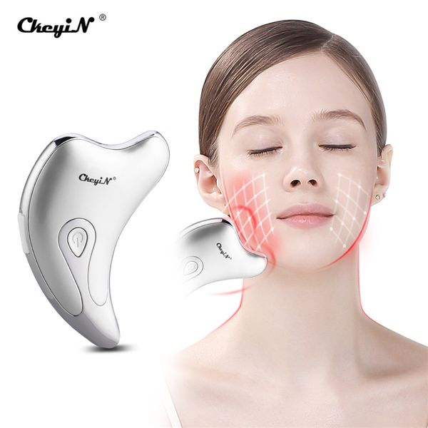 

electric facial neck massager microcurrent massage guasha plate heat vibration scrapping face lifting body slimming anti-aging50