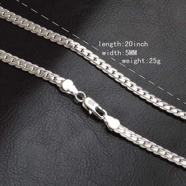 Anhänger Halsketten Sommer 925 Sterling Silber Mode Herren Edlen Schmuck 5mm 20 Fuß 50 cm Kristall von Swarovskis Halskette244y