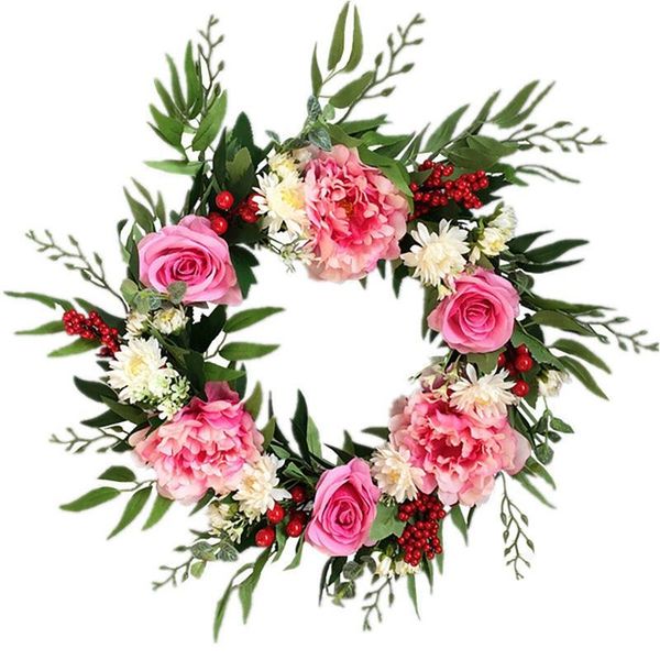 

artificial peony flower wreath door wreath spring for front door wall wedding party office garden home decor
