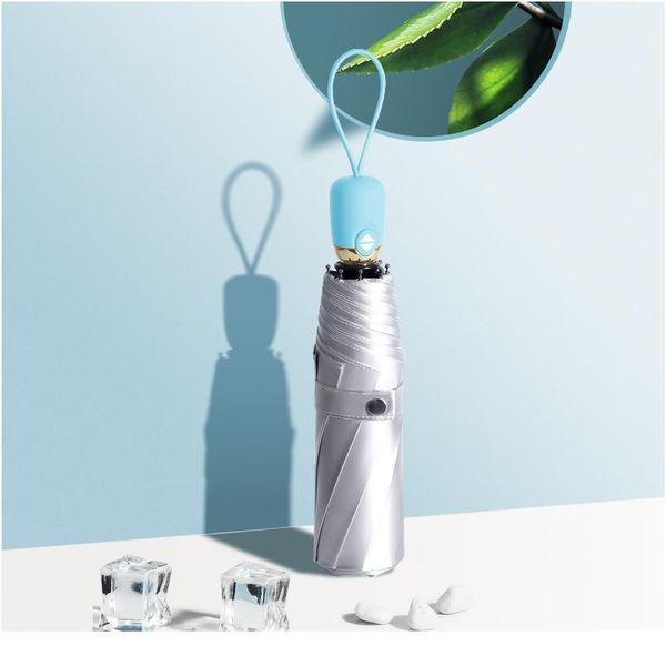 

portable sun umbrella matic umbrella rain women three-folding silver glue sunscreen umbrella uv clear women para qylxjm