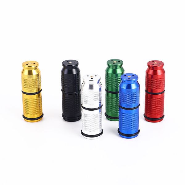 Più nuovo colorato in lega di alluminio in lega di bottiglia Polline Polline Gream Crema Cylindrical Shape Dispenser Design innovativo Strumento di fumo portatile